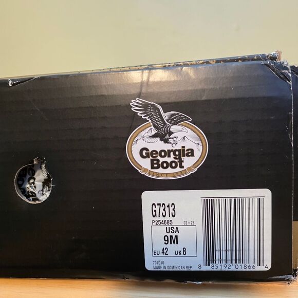 Georgia Steel Toe Waterproof Logger Boots 8" Brown G7313 Men's Size 9 - Picture 9 of 9